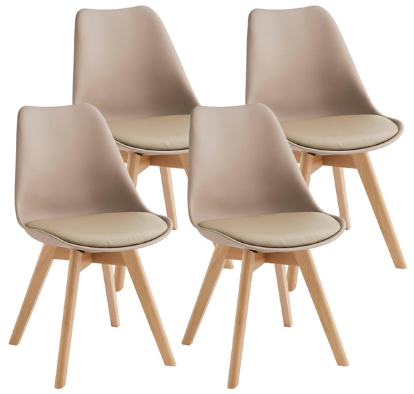 Tommy Tortora Set mit 4 Stühlen 52 x 48,5 x 82 cm in Kunstleder und Buchenholz sconto