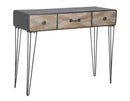 Console Oklahoma 100x38,5x80 cm in Ferro e MDF Marrone e Nero