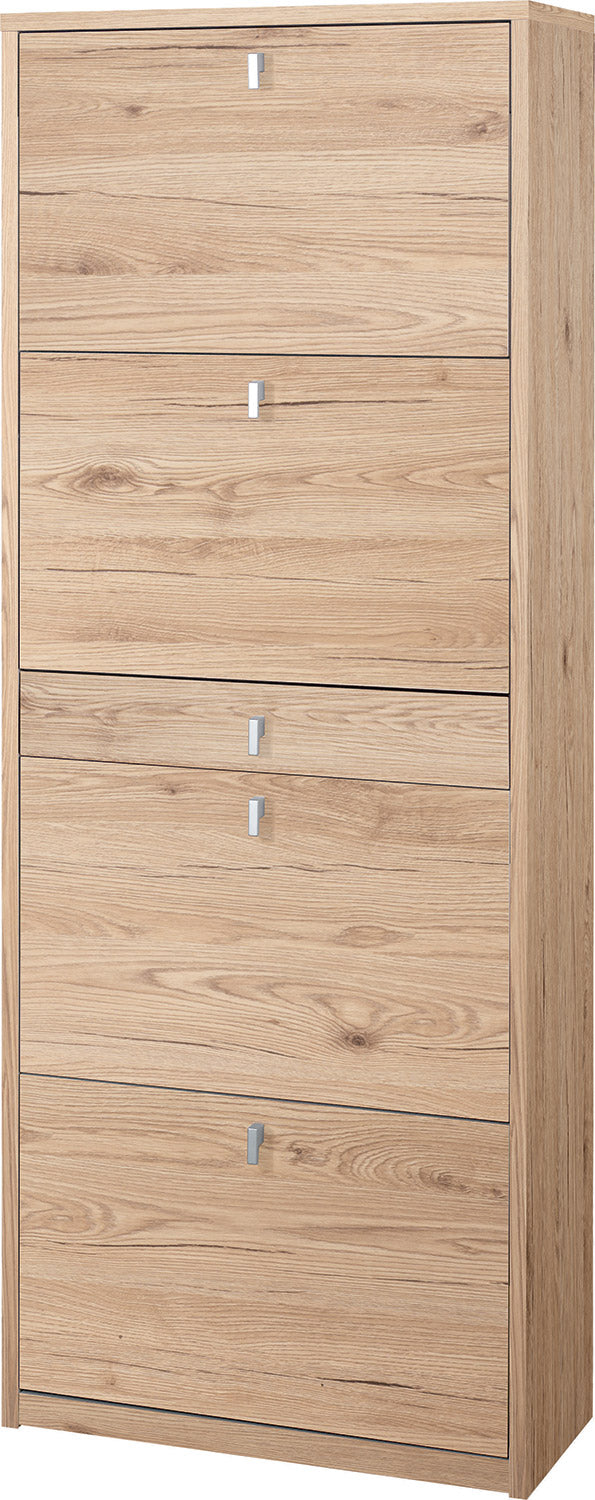 online Schuhschrank 4 Türen 1 Schublade 63 x 164 x 29 cm Eiche natur