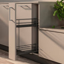 Portabottiglie Laterale Estraibile Titane con Chiusura Soft M 150 Grigio Antracite Acciaio Emuca