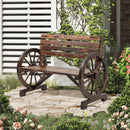 Panchina da Giardino 2 Posti 105,5x56x79 cm con Braccioli a Ruota di Carro in Legno a Doghe Marrone Bruciato      