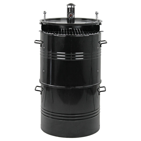online Barbecue Affumicatore a Carbone Carbonella 46,5x42,5x101 cm Griglia Ø47 cm Barrel Nero