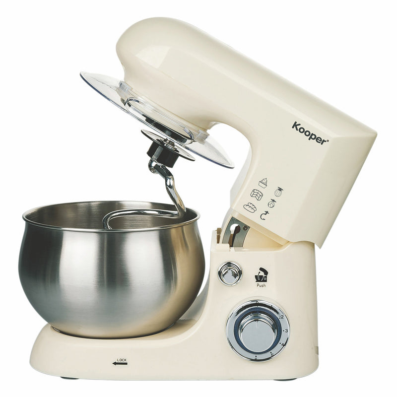 Impastatrice Planetaria 5 Litri 6 Velocità 1300W Ciotola in Acciaio Kooper Atena Avorio