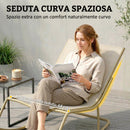 Sedia Dondolo da Esterno 70x113x76 cm Cuscino Imbottito in Acciaio e Poliestere Cachi      