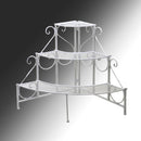 Portavaso in Metallo Scaletta 3 Gradini 81x58H60cm Bianco