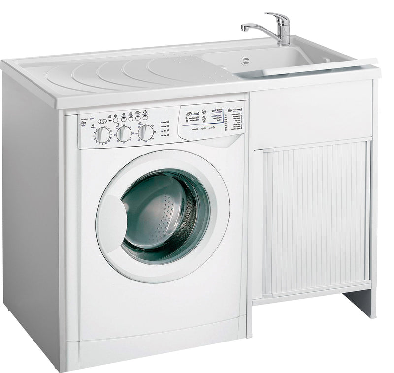 Lavatoio e Coprilavatrice in PVC 109x60x89 cm Forlani Esterni Roc Lato Destro