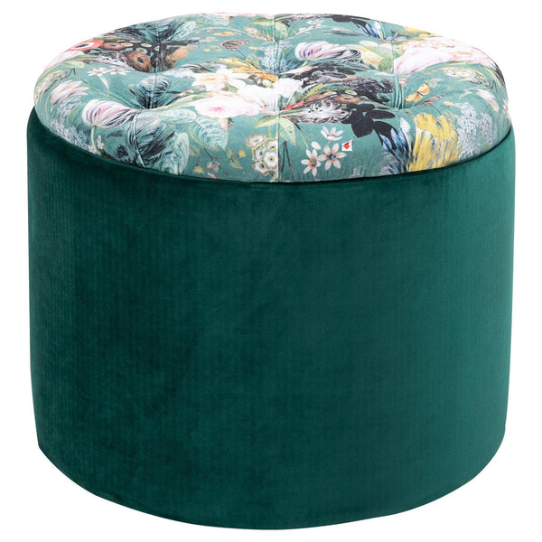 Pouf Container Fußstütze Ø51x38 cm aus grünem Stoff sconto