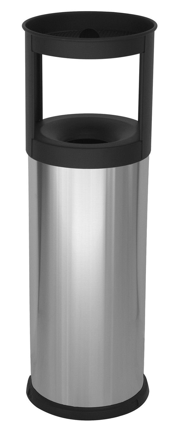 sconto Pattumiera Gettacarte Ø25xh80 cm Autoestinguente Posacenere in Acciaio Inox Argento
