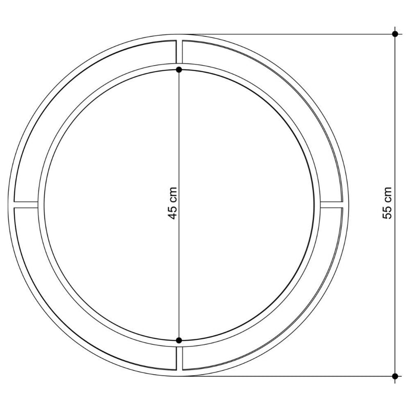 Specchio Bubble 57x57 cm con doppia cornice in metallo oro