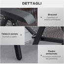 Set 2 Sedie da Giardino in Rattan Polietilene e Acciaio Rosso e Nero