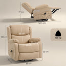Poltrona Relax Reclinabile 87x97X100 cm con 8 Punti Massaggianti Riscaldanti e Poggiapiedi Beige      