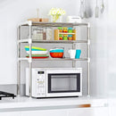 Scaffale Salvaspazio per Microonde 60x25x65 cm 3 Ripiani Rack per Cucina