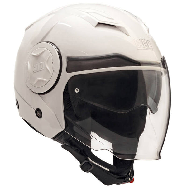 Jethelm für Scooter Long Visor CGM Illinois 129A Weiß Verschiedene Größen sconto