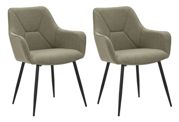acquista Set 2 Sedie Vicenza 58x85,5x63 cm in Tessuto Verde/Nero