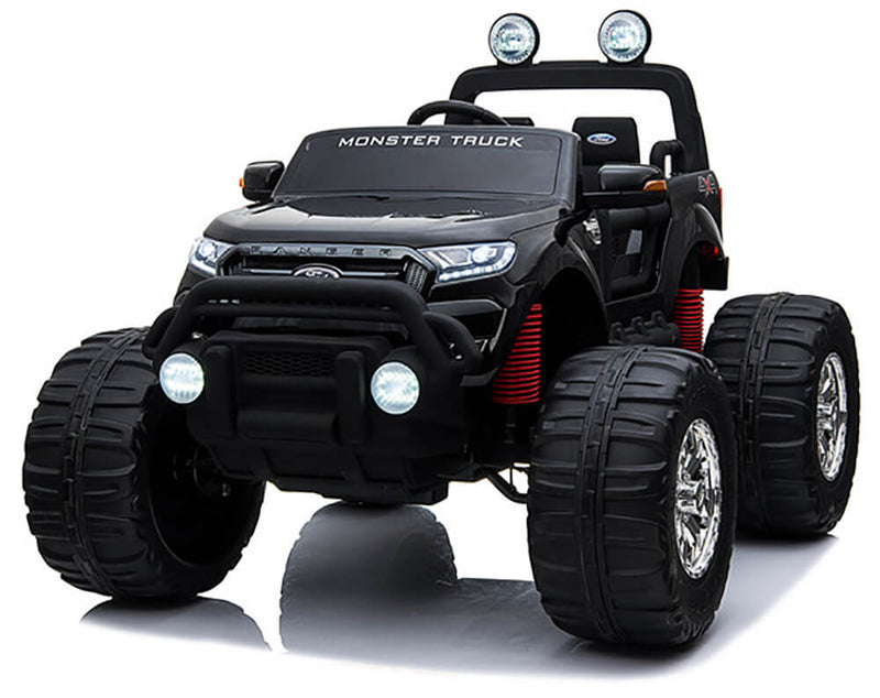 Macchina Elettrica per Bambini 2 posti Fuoristrada 24V con Licenza Ford Monster Truck 4x4 Nera