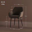Set 2 Sedie Imbottite Stile Nordico 54x57x80 cm Tessuto Effetto Velluto Marrone 