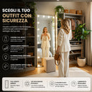 Specchio XXL Hollywood Figura Intera 60x160 cm Autoportante con LED 3 Colori      