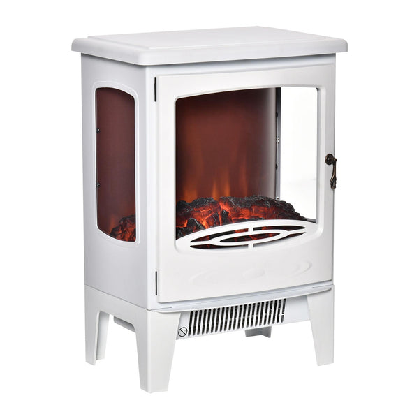 sconto Elektrischer Bodenkamin 39 x 26 x 54,8 cm Flammeneffekt 2000 W weiß