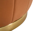 Puff Contenitore Paris Ø72x43 cm in Legno Spugna e Poliestere Arancione e Oro