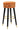 Barhocker Paris Ø35x74 cm aus Holz und orangefarbenem Samtstoff
