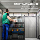 Capanno da Giardino con Lucernario in Acrilico 162x259x201 cm in Acciaio Grigio Scuro   