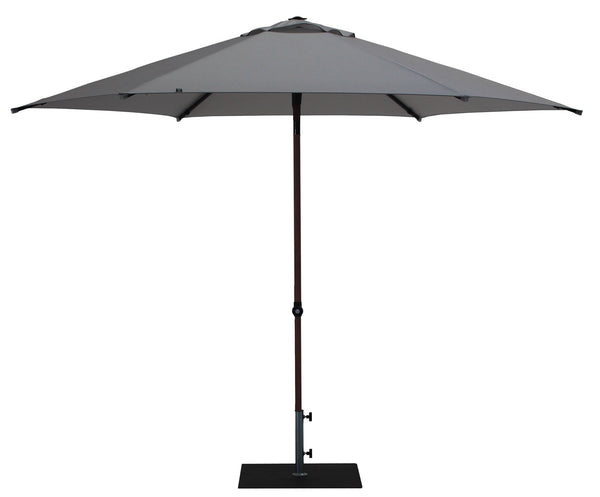 Ombrellone da Giardino Ø3 m Palo Ø38 mm in Alluminio Effetto Legno Tessuto Olefin Trend Wood Grigio sconto