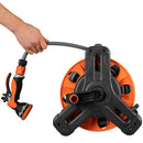 Avvolgitubo con Tubo Resistente in PVC 30 m Set Pistola 10 Funzioni e Raccordi Arancione      