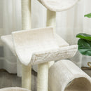 Albero Tiragraffi con Cucce e Tunnel multi-livello Beige 50x40x105 cm 