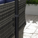 Ombrellone da Giardino Decentrato con Base a Croce e Apertura a Manovella 294x193cm Grigio