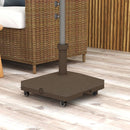 Base per Ombrellone Riempibile 45x45x39 cm fino a 20 kg per Pali da Ø2,2-3,8 cm  con Ruote Marrone   