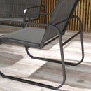 Set 4 Pezzi Salotto da Giardino con 2 Poltrone Divano 2 Posti e Tavolo in Mesh Nero      
