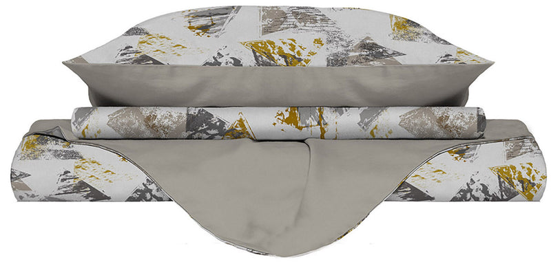 Copripiumino con Federe Stampato in Microfibra Urban Giallo Varie Misure