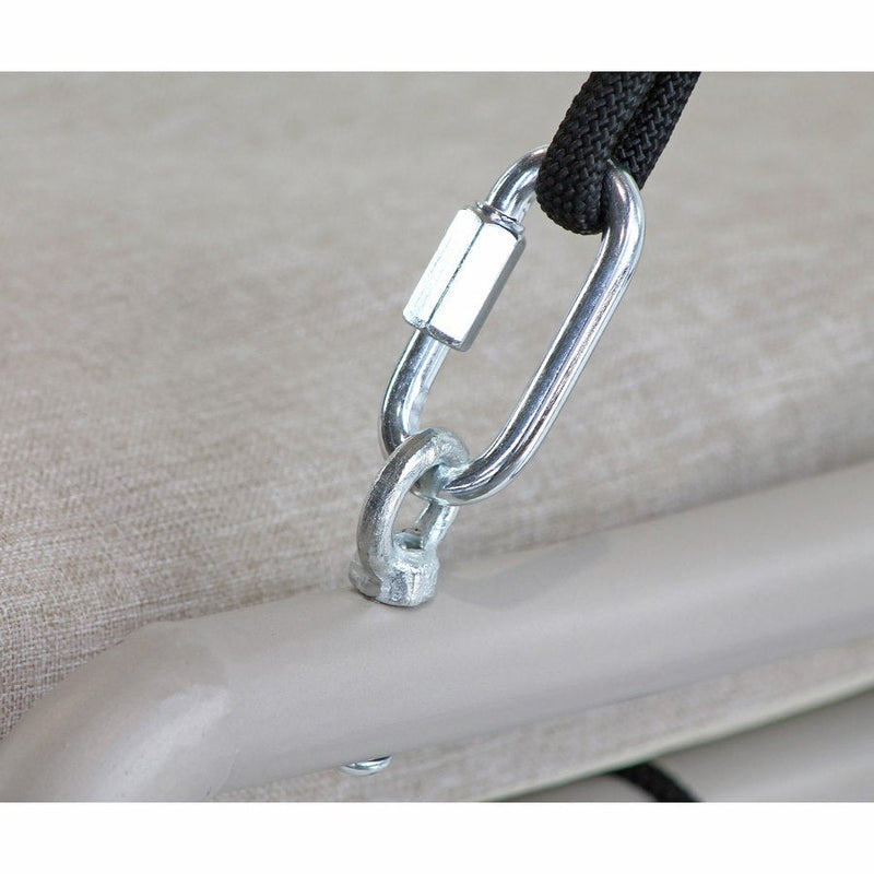 Dondolo Letto da Giardino imbottito 207x142xH172 cm con Tettuccio Regan talpa