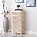 Cassettiera 5 Cassetti in Legno 40x30x82 cm Sandy