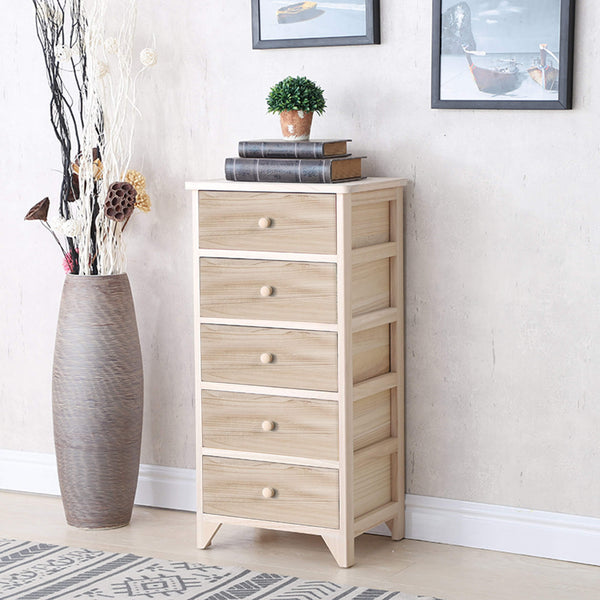 prezzo Kommode mit 5 Schubladen aus Holz 40x30x82 cm Sandy