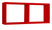 Mensola Rettangolare 2 Scomparti da Parete 70x30x15,5 cm in Fibra di Legno Morgana Rosso