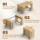 Tavolo Consolle Estendibile per 10 Persone 48-240x90x78A cm in Melamina Effetto Legno Chiaro      