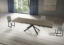 Tavolo Allungabile 200/304x90 cm Niket Tortora Gambe Antracite      