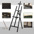 Cavalletto Treppiede da Pittura 51,5x71,5x134,5 cm in Legno di Pino Nero