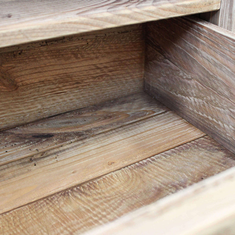 Comodino Fabian 55x45x62 h cm in Pino riciclato Marrone