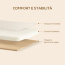 Poltrona da Salotto Stile Nordico 74,5x76x78 cm in Tessuto Sherpa con Braccioli e Gambe in Legno Crema  