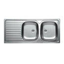 Lavello 116x50 cm 2 vasche e gocciolatoio sinistro