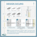 Albero Tiragraffi per Gatti a Soffitto con Palo Regolabile da 225-255 cm in Peluche Bianco  