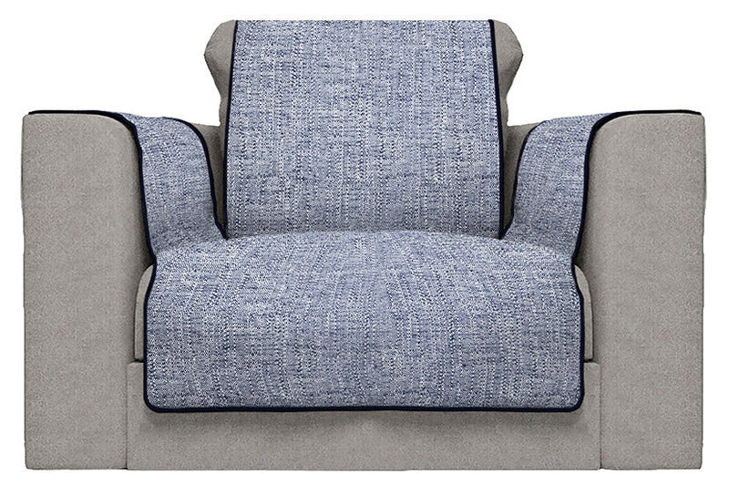 Copridivano con Copri Braccioli in Poliestere Blu Scuro Varie Misure