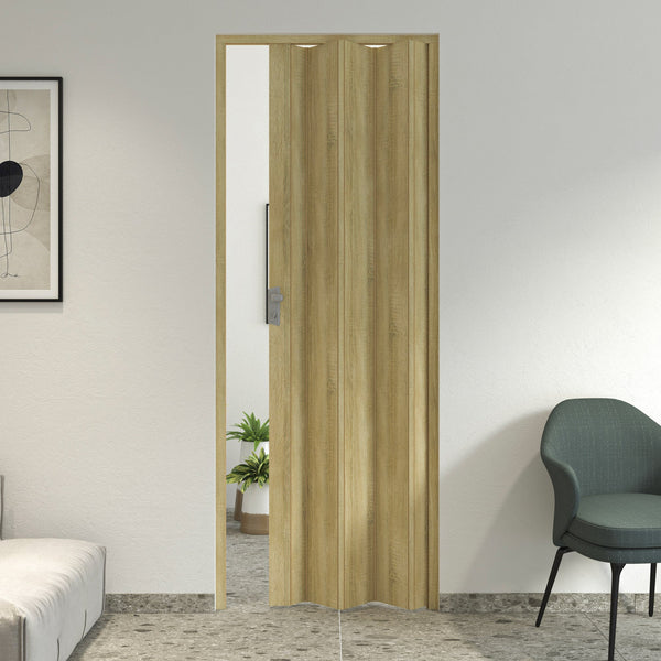 Porta a Soffietto da Interno 83x214 cm in PVC Caroline Rovere Cognac Chiaro sconto