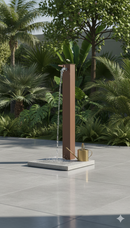 Fontana da Giardino con Rubinetto e Base in Cemento Belfer 42/QBM Ruggine