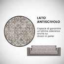 Copridivano con Copri Braccioli in Poliestere e Cotone Marrone Varie Misure