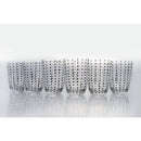 Set 6 Bicchieri Acqua Kalahari in Vetro VdE Tivoli 1996 Trasparente con Pois Neri