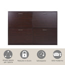 Scarpiera Salvaspazio con 4 Cassetti da 24 Paia 120x24x81 cm in Legno Marrone 