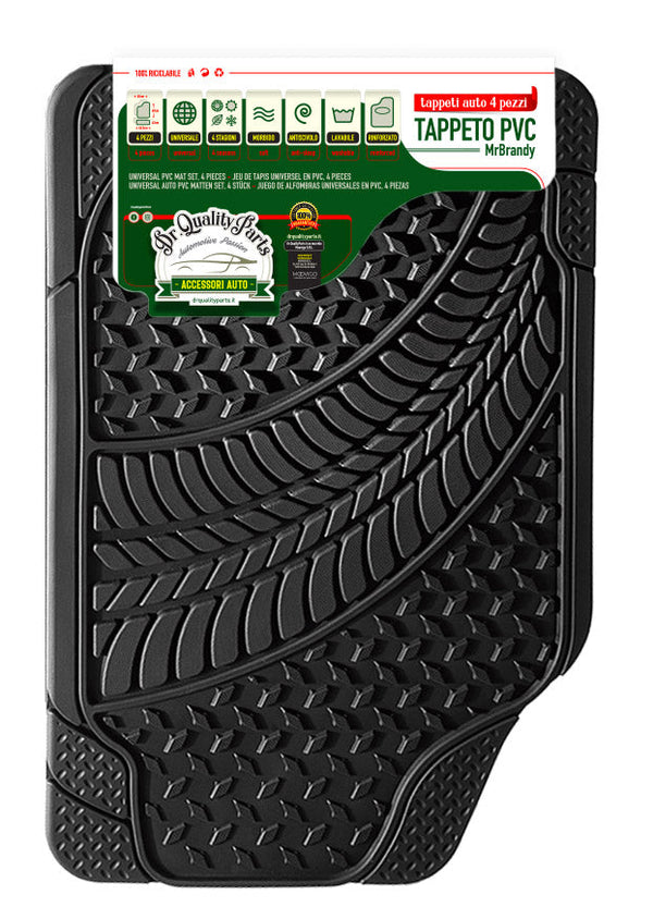 acquista Set mit 4 universellen Auto-Fußmatten aus schwarzem PVC Mr Brandy 17171
